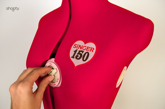Shopty Manichino sartoriale regolabile DF150 Singer Red - Busto da sarta Small Medium Taglie 40/42 44 46 48 Moda