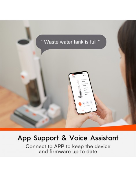 Ultenic AC1 Aspirapolvere a Secco Senza Filo Aspirazione 15kpa Serbatoio Dell'acqua 2L Pulizia a Doppio Bordo In Linea
