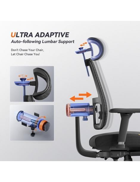 NEWTRAL MagicH-BPro Sedia ergonomica con poggiapiedi schienale con poggiatesta che si segue automaticamente Soddisfazione Garantita