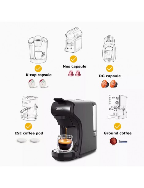 HiBREW H1A 1450W 19 bar Macchina per caffè espresso macchina per caffè caldo/freddo a capsule multiple 4 in 1 - Nero Qualità Garantita