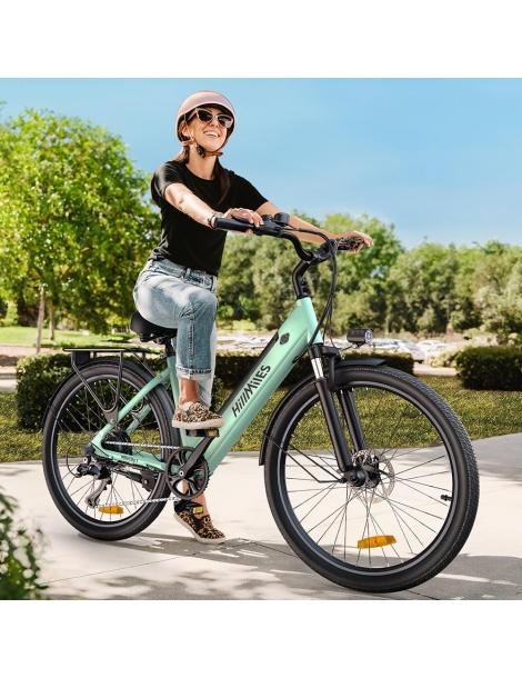 HillMiles MileCity1 Bicicletta elettrica motore da 250W batteria da 36V 13AH pneumatico da 26 pollici - Verde Offerta