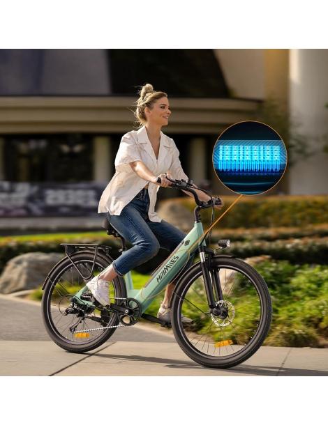 HillMiles MileCity1 Bicicletta elettrica motore da 250W batteria da 36V 13AH pneumatico da 26 pollici - Verde Offerta