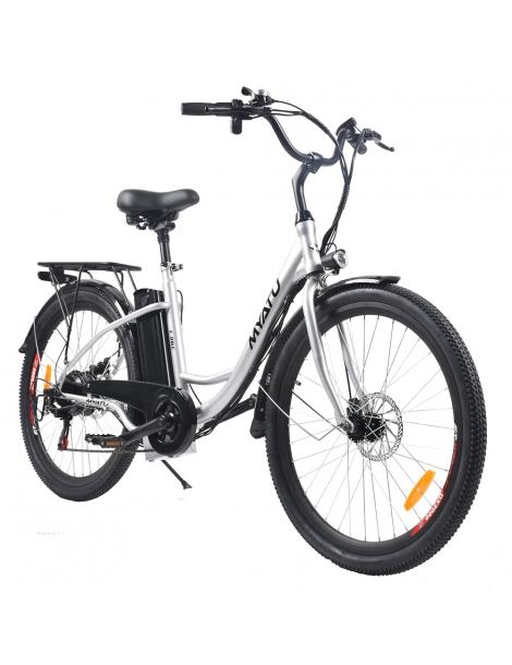 MYATU MYT-TYY Bicicletta elettrica motore 350W batteria 36V 15Ah pneumatici 26*1.95'' velocità massima 25km/h - Bianco Vendite Flash