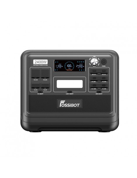 FOSSiBOT F2400 Centrale Elettrica Portatile da 2048Wh/2400W Ricarica Rapida in 1 5 Ore 16 Porte di Uscita - Nero Negozio