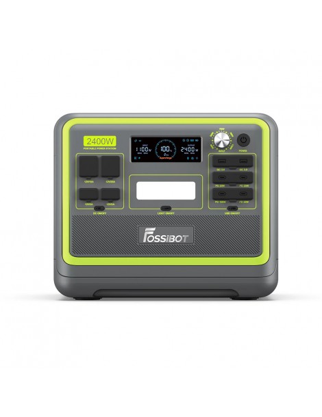 FOSSiBOT F2400 Centrale Elettrica Portatile da 2048Wh/2400W Ricarica Rapida in 1 5 Ore 16 Porte di Uscita - Verde Nuova