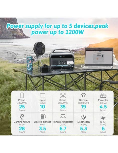 DaranEner NEO300 Pro Centrale Elettrica Portatile batteria LiFePO4 da 299Wh uscita 600W 5 porte 4 modalità LED Consegna Veloce