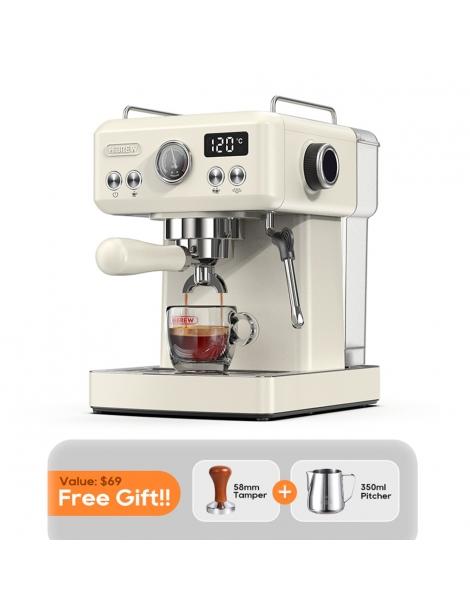 HiBREW H10A Macchina da caffè pressione di estrazione 19 bar temperatura e volume della tazza regolabili - Beige Sconto