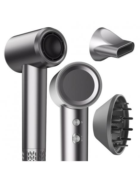 Micollme H6S Asciugacapelli con 2 bocchette asciuga i capelli medi in 2-3 minuti 59dB tecnologia a ioni negativi - grigio Vendita Calda