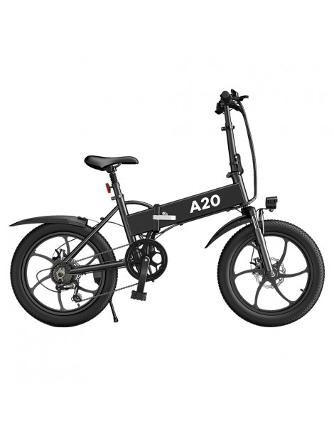 ADO A20+ 250W Bicicletta elettrica pieghevole Telaio 7 velocità Ingranaggi rimovibili Batteria agli ioni di litio 10 4 Ah - Nero Italy