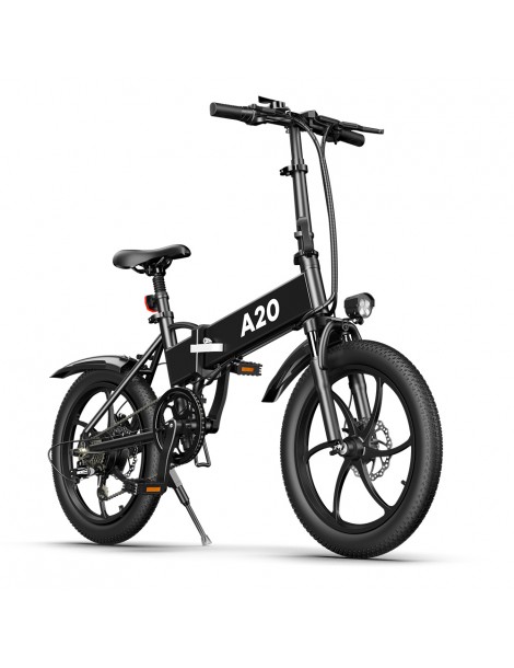 ADO A20+ 250W Bicicletta elettrica pieghevole Telaio 7 velocità Ingranaggi rimovibili Batteria agli ioni di litio 10 4 Ah - Nero Italy