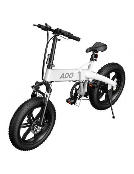 ADO A20F+ Bici Elettrica Pieghevole 250W Motore Mozzo senza Spazzole Batteria 36V 10.4Ah - Bianco Italia