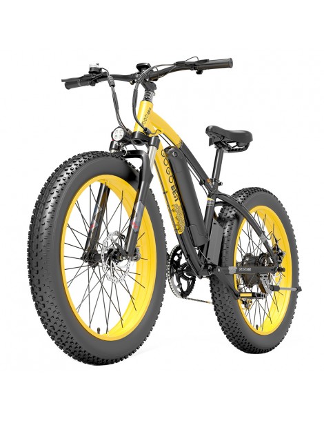 GOGOBEST GF600 26 Pollici Pneumatici Grassi Bicicletta Elettrica Pieghevole 1000W Motore 48V 13Ah Batteria - Nero Giallo Nuovo