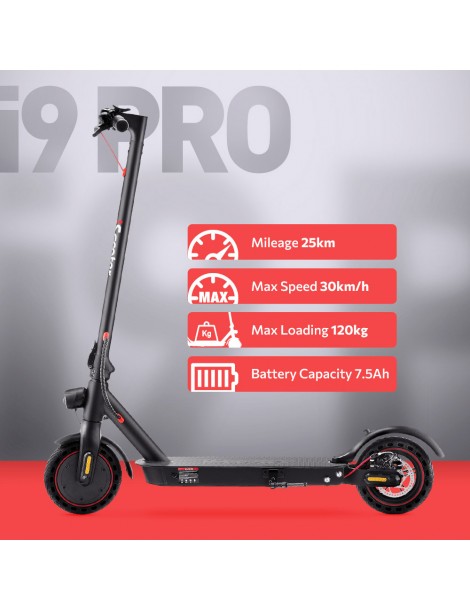 iScooter i9 Pro Scooter elettrico 8 5 pollici Pneumatico a nido d'ape 350W Motore 7 5Ah Batteria 30km/h Velocità massima Nero I Più Venduti