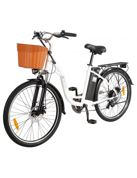 DYU C6 Bicicletta elettrica motore da 350W batteria da 12 5AH - Bianco Saldi Di Fabbrica