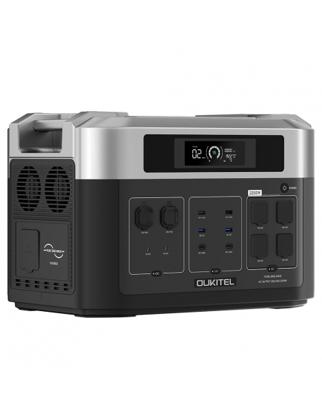 OUKITEL BP2000 Centrale elettrica portatile batteria LiFePO4 da 2048Wh/640000mAh uscita AC da 2200W UPS da 2000W Sconto