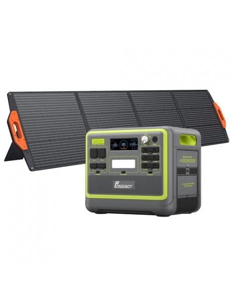 FOSSiBOT F2400 Generatore Solare Portatile da 2048Wh/2400W+SP200 18V 200W Pannello Solare Pieghevole - Verde In Vendita