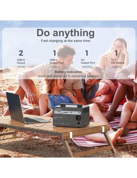 JustNow JNB600 Stazione di alimentazione portatile batteria LiFePO4 da 460Wh picco AC 630W 900W 3500 cicli Nuova