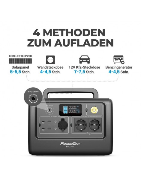 BLUETTI EB70 Portable Power Station 716Wh/1000W Solar Generator Car Port/MPPT Solar Charging AC/DC/USB-A/Type-C Port Vendita