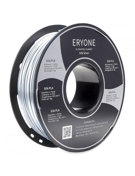 ERYONE Seta PLA Filamento per stampante 3D 1 75 mm Tolleranza 0 03 mm 1 kg (2 2 libbre)/Pool - Argento Shopping Online