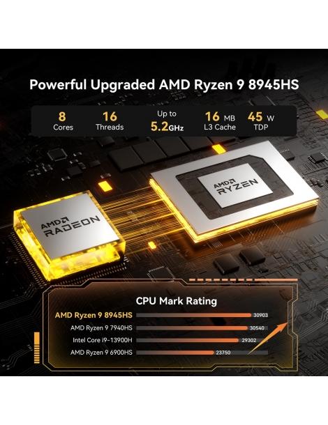 GEEKOM A8 AI Mini PC AMD Ryzen 9 8945HS 8 Core Max 5.2GHz 32GB DDR5 RAM 2TB SSD Vendite Flash