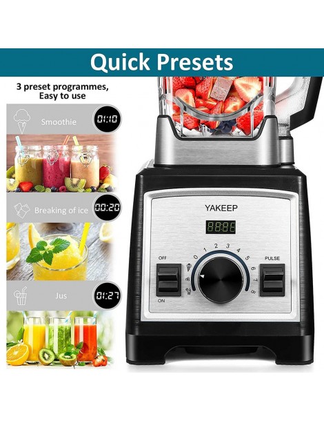 Yakeep 8188 2000W Stand Mixer frullatore per frullati da 2L con agitatore 32000 RPM 8 lame in acciaio I Più Venduti