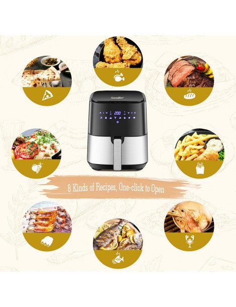 Sonifer SF1014 1450W 5L Friggitrice ad aria senza olio LED Touchscreen friggitrice elettrica Cestello antiaderente Outlet