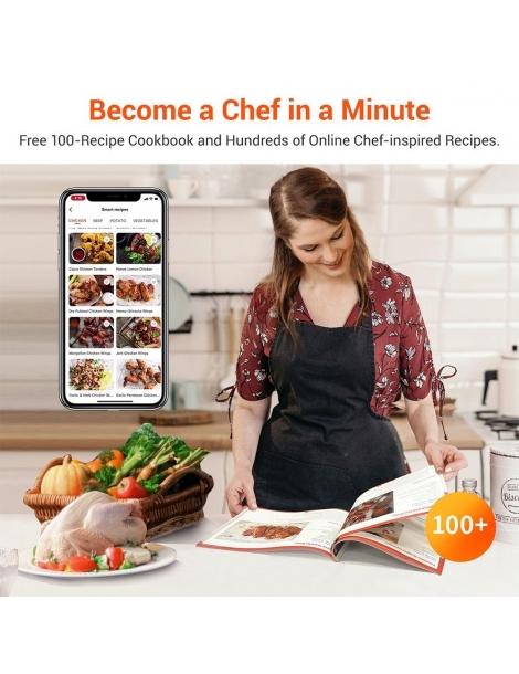 Ultenic K10 Friggitrice ad aria senza olio APP e controllo vocale 5L Forno elettrico caldo senza olio Cuocitore intelligente 2025