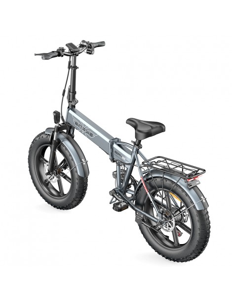 ENGWE EP-2 Pro 20 Pollici Bicicletta Elettrica Pieghevole con Pneumatici Grassi 750W Motore 48V 13Ah LG 2022 Versione–Grigio Presa