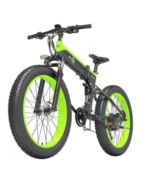 BEZIOR X1500 26 pollici Pneumatico Grasso Bicicletta Elettrica Pieghevole 1500W Motore - Nero Verde Offerte