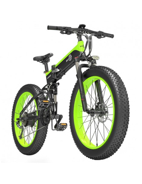 BEZIOR X1500 26 pollici Pneumatico Grasso Bicicletta Elettrica Pieghevole 1500W Motore - Nero Verde Offerte