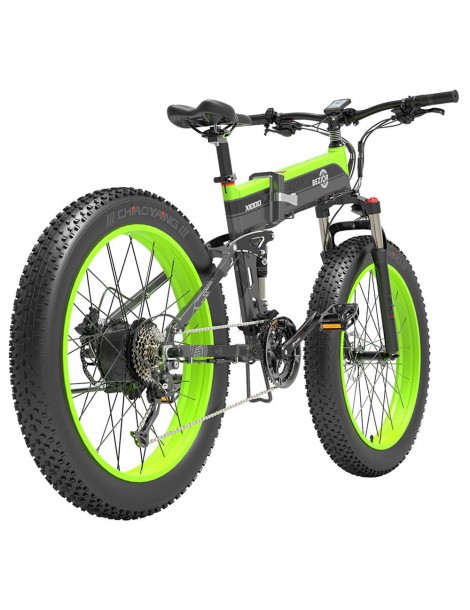 BEZIOR X1000 26 pollici Fat Tire Foldable Electric Bike 1000W Motore Panasonic 48V 12.8Ah Batteria - Nero Verde Hotsell