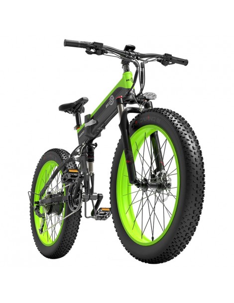 BEZIOR X1000 26 pollici Fat Tire Foldable Electric Bike 1000W Motore Panasonic 48V 12.8Ah Batteria - Nero Verde Hotsell
