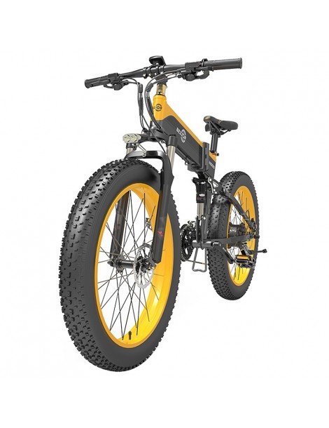 BEZIOR X1000 26 pollici Fat Tire Foldable Electric Bike 1000W Motore Panasonic 48V 12.8Ah Batteria - Nero Giallo Vendita Calda