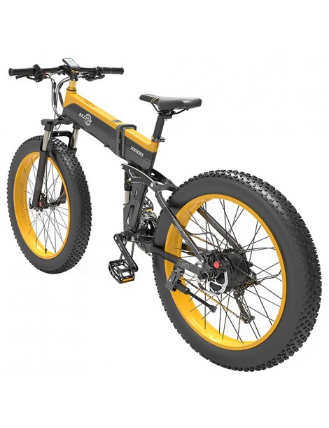 BEZIOR X1000 26 pollici Fat Tire Foldable Electric Bike 1000W Motore Panasonic 48V 12.8Ah Batteria - Nero Giallo Vendita Calda