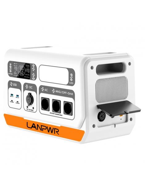 LANPWR 2200PRO Stazione di alimentazione portatile con inverter on-grid supporto 200W/400W/600W/800W - Spina UE Nuovo