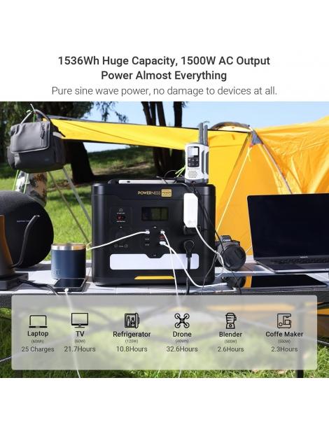Powerness Hiker U1500 Centrale elettrica portatile generatore solare LiFePO4 da 1536Wh uscita CA da 1500W Pezzi Unici