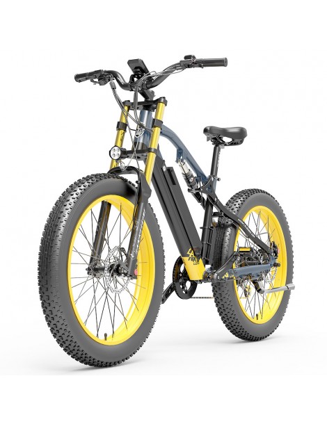LANKELEISI RV700 16Ah 48V 1000W Bicicletta elettrica - Nero Giallo Vendita Calda