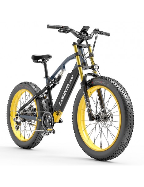 LANKELEISI RV700 16Ah 48V 1000W Bicicletta elettrica - Nero Giallo Vendita Calda