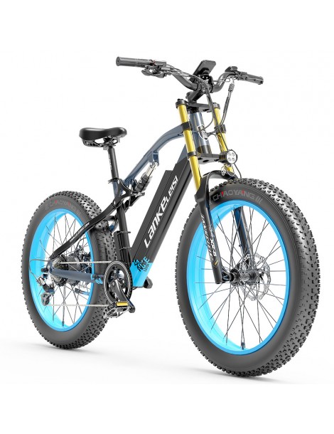LANKELEISI RV700 16Ah 48V 1000W Bicicletta elettrica - Nero Blu Vendita Economica