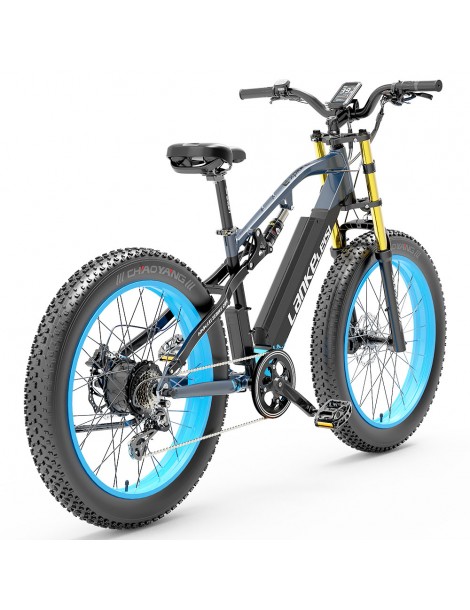 LANKELEISI RV700 16Ah 48V 1000W Bicicletta elettrica - Nero Blu Vendita Economica