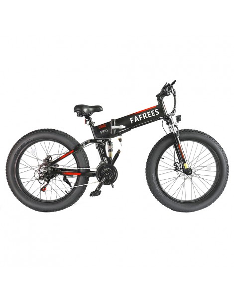 FAFREES FF91 26 Pollici Pneumatici Grassi Mountain Bike Elettrica Pieghevole Motore 1000W e Batteria 499Wh 10Ah - Nero Saldi Di Fabbrica