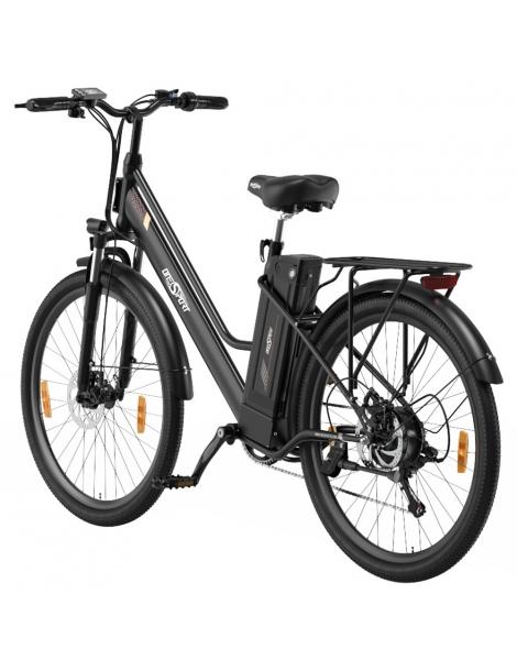 ONESPORT OT18-3 Bicicletta elettrica City pneumatici da 26*2.35 pollici motore da 250W batteria da 36V 14.4Ah - Nero Italy