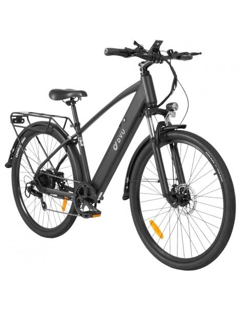 DYU C5 City Electric Bike motore 250W batteria 48V 10AH 27 5 pollici 25km/h 65km freni a doppio disco - nero 2025