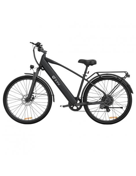 DYU C5 City Electric Bike motore 250W batteria 48V 10AH 27 5 pollici 25km/h 65km freni a doppio disco - nero 2025