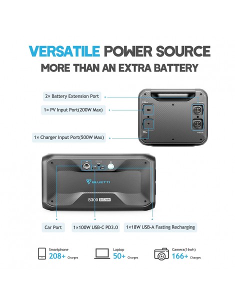 BLUETTI B300 Modulo Batteria LiFePO4 3072Wh per Potenziare la Stazione Elettrica Portatile AC300 AC200Max AC200P EB200 Lightning offer