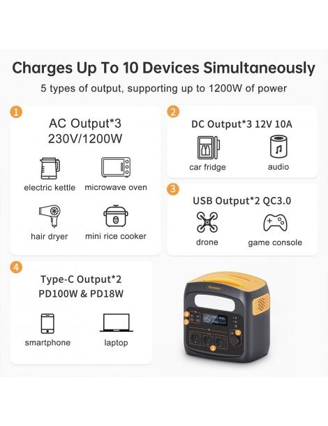 Newsmy N1200 Stazione di alimentazione portatile batterie LiFePO4 da 921Wh 2025