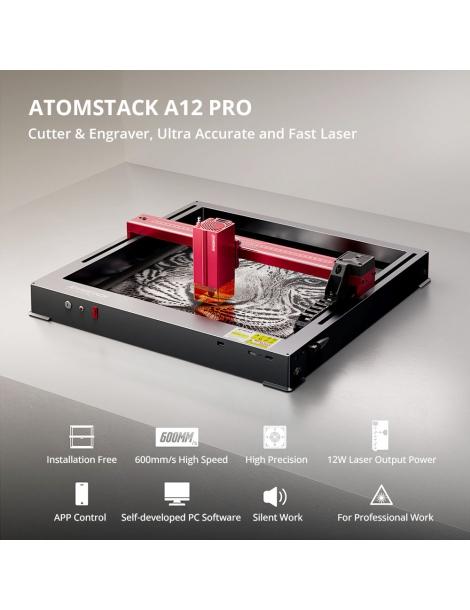 ATOMSTACK A12 PRO 12W Taglierina per incisione laser messa a fuoco fissa precisione di incisione 0 02 mm Acquista Ora