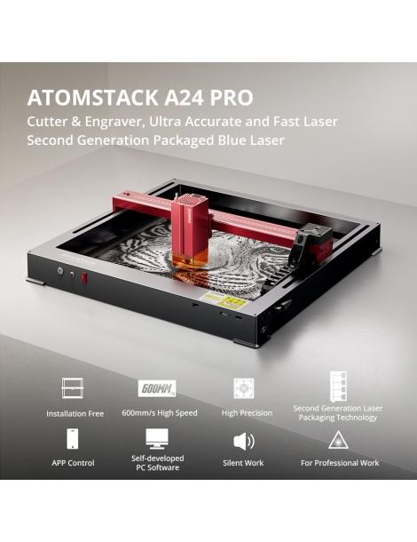 ATOMSTACK A24 PRO 24W Taglierina per incisione laser fuoco fisso precisione di incisione 0 02 mm Promozione Limitata