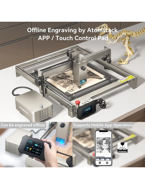 ATOMSTACK S20 Pro 20W Taglierina incisore laser con kit di assistenza pneumatica senza messa a fuoco laser a diodi quad-core Outlet