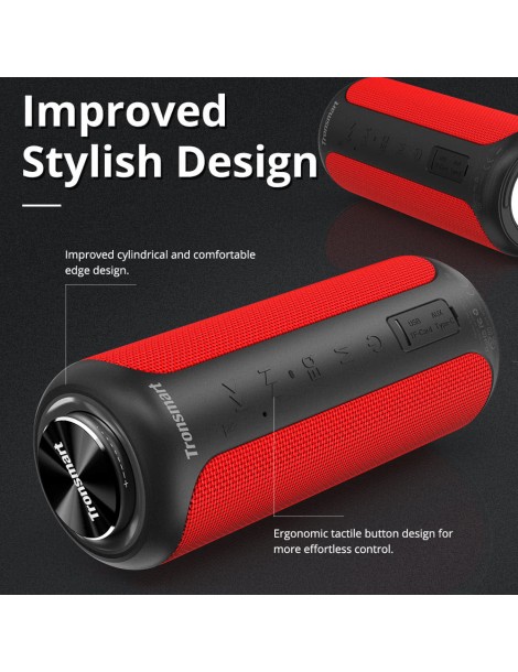 Tronsmart T6 Plus Edizione aggiornata Altoparlante portatile Bluetooth 5.0 con potenza fino a 40W Suono a 360° IPX6 NFC - Rosso In Saldo
